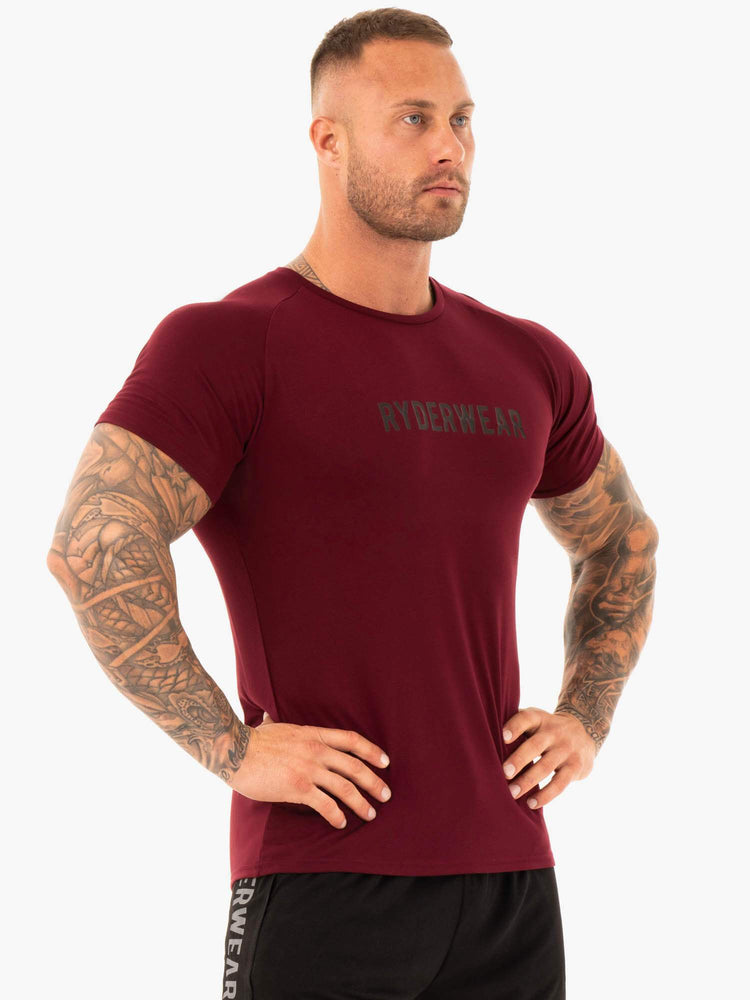 T Shirts Ryderwear Active Bordeaux Homme | VDD-28686115