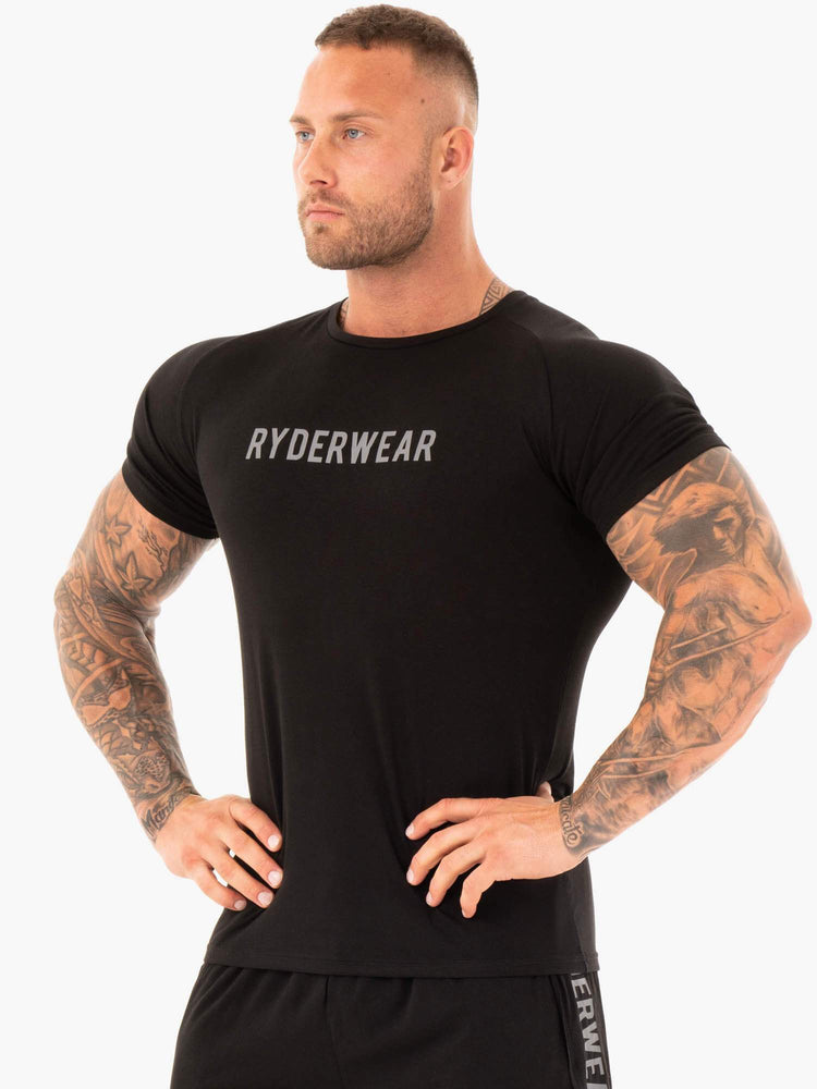 T Shirts Ryderwear Active Noir Homme | ARP-75595286