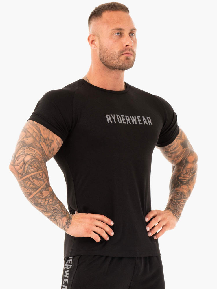 T Shirts Ryderwear Active Noir Homme | ARP-75595286