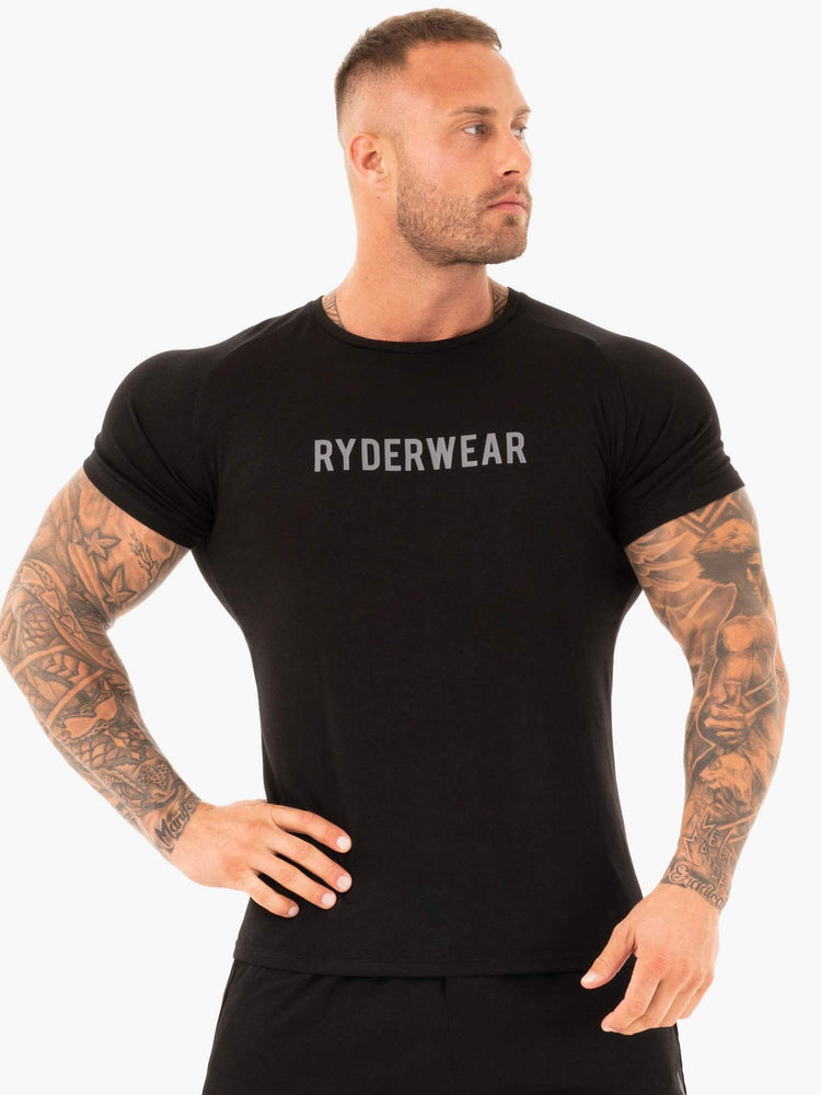 T Shirts Ryderwear Active Noir Homme | ARP-75595286