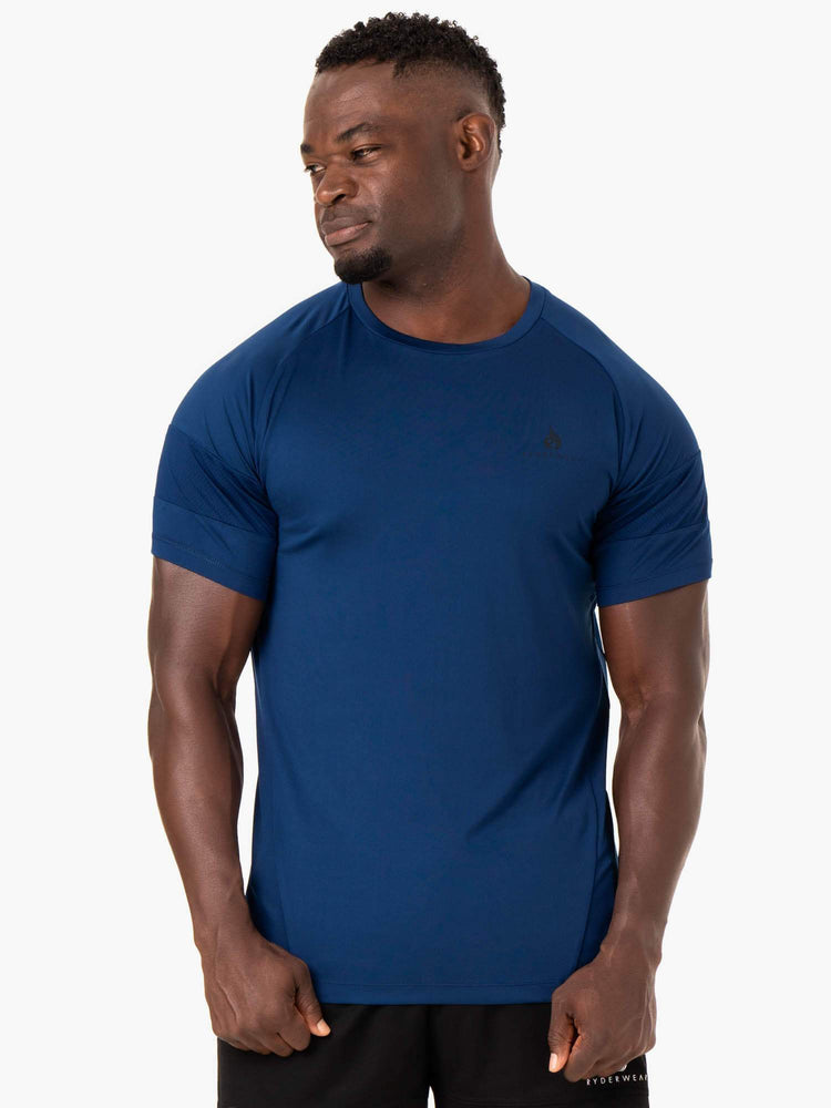 T Shirts Ryderwear Action Mesh Bleu Homme | PKU-24794346