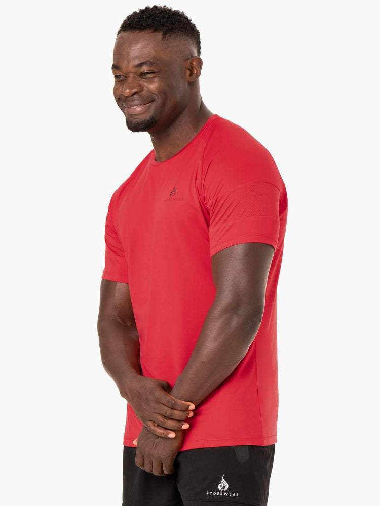 T Shirts Ryderwear Action Mesh Rouge Homme | XZP-77198402