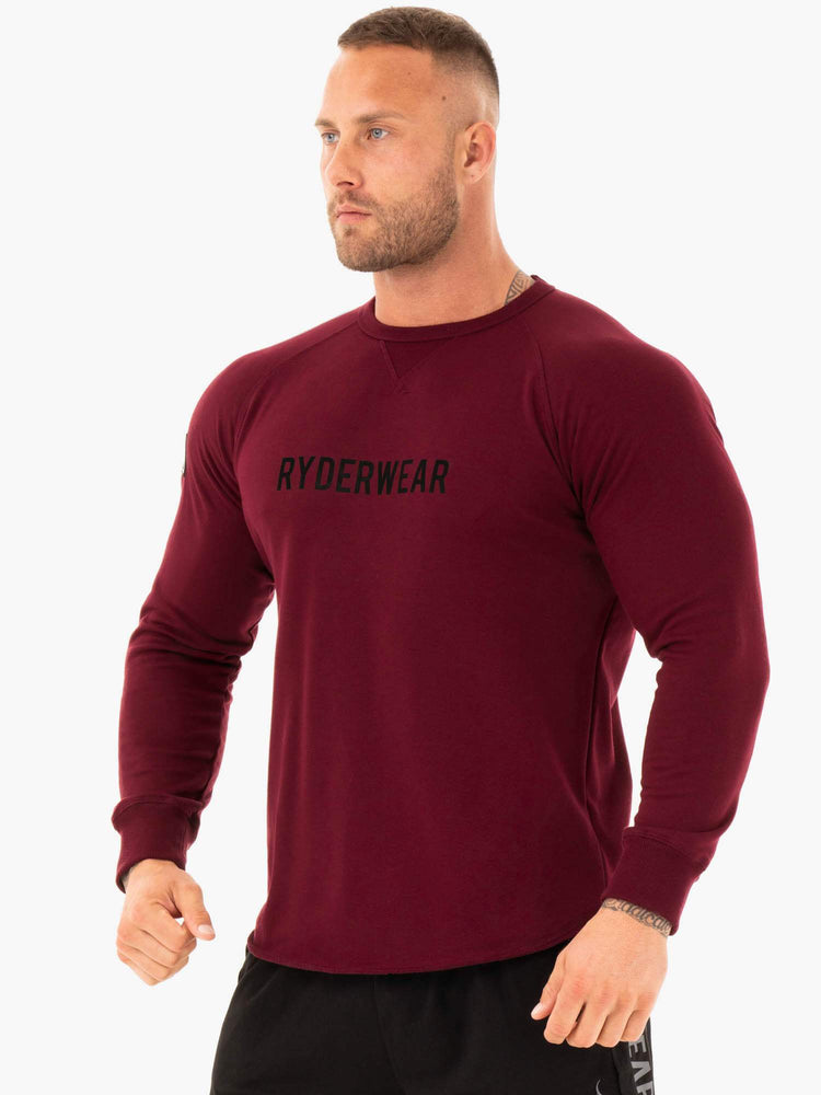 Chandails Ryderwear Athletic Crew Neck Bordeaux Homme | ZCH-91286962