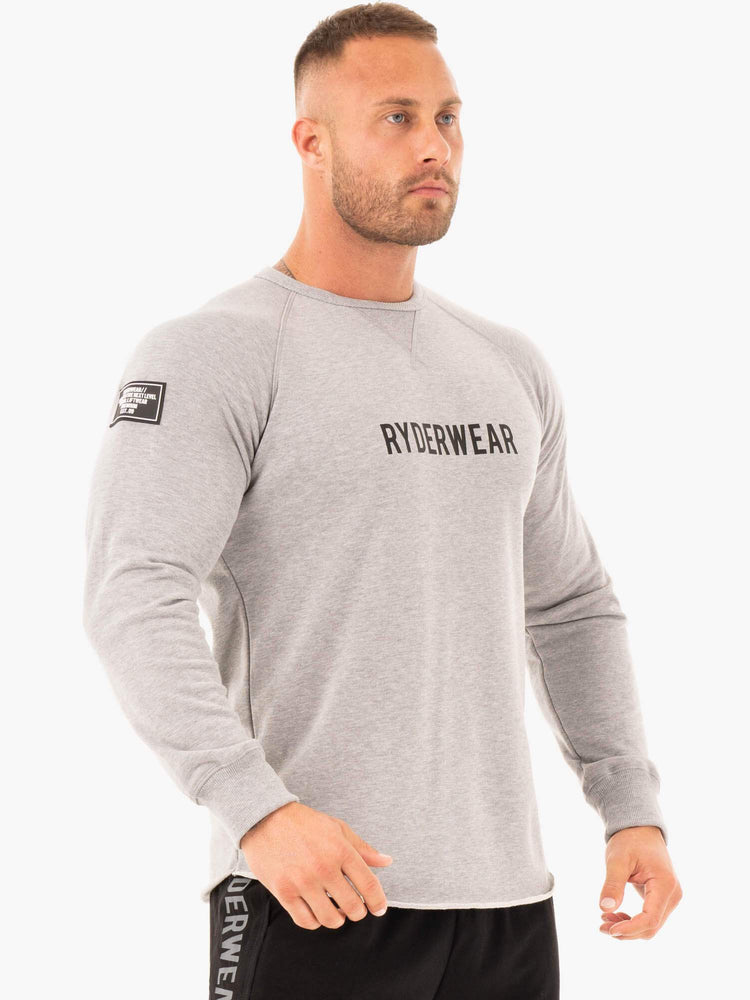 Chandails Ryderwear Athletic Crew Neck Grise Homme | ARZ-44210187