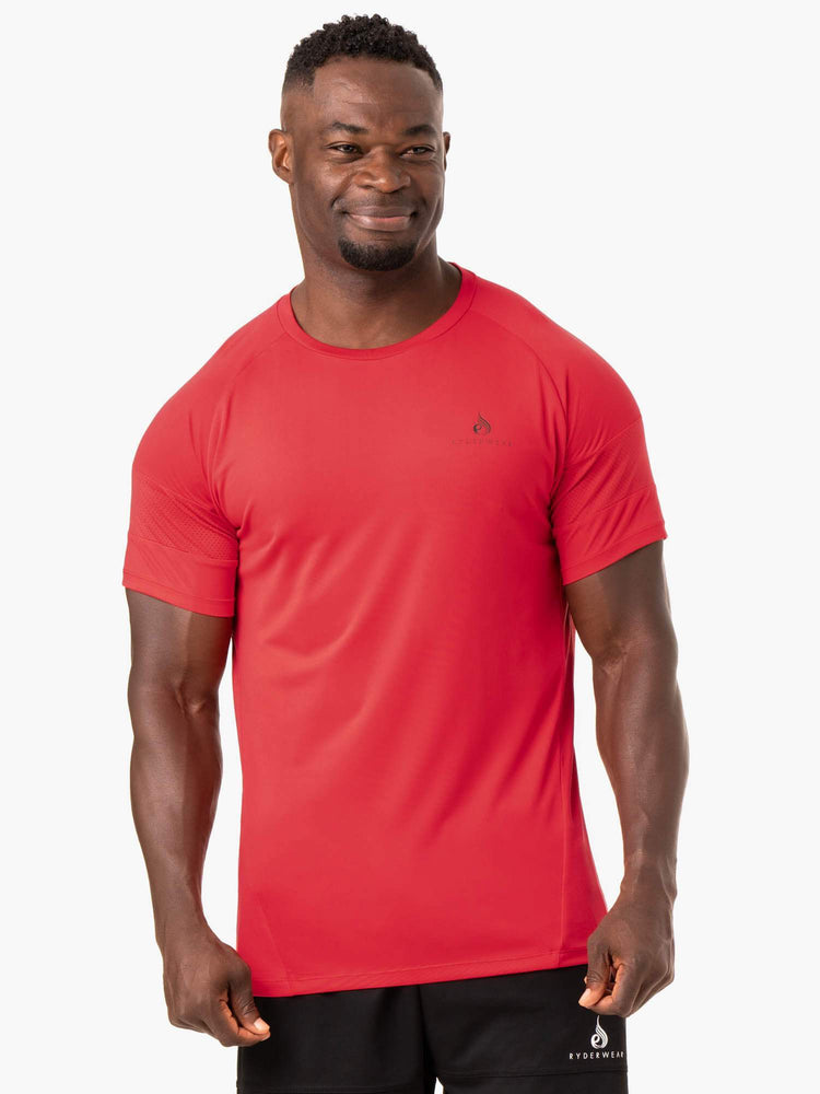 T Shirts Ryderwear Action Mesh Rouge Homme | XZP-77198402