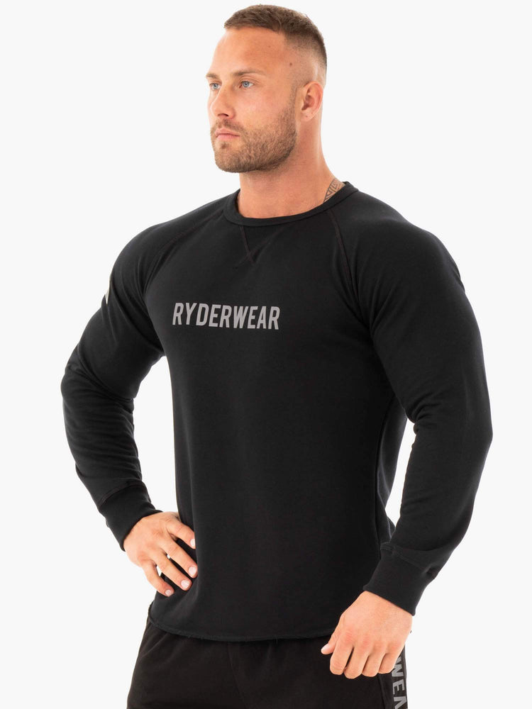 Chandails Ryderwear Athletic Crew Neck Noir Homme | MMH-55675646