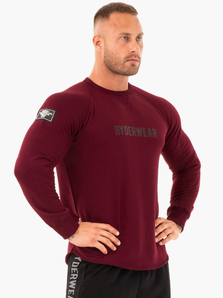 Chandails Ryderwear Athletic Crew Neck Bordeaux Homme | ZCH-91286962