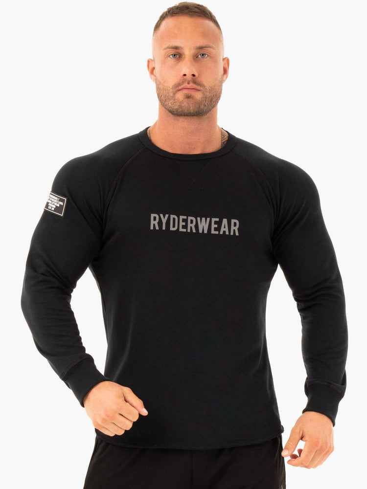 Chandails Ryderwear Athletic Crew Neck Noir Homme | MMH-55675646