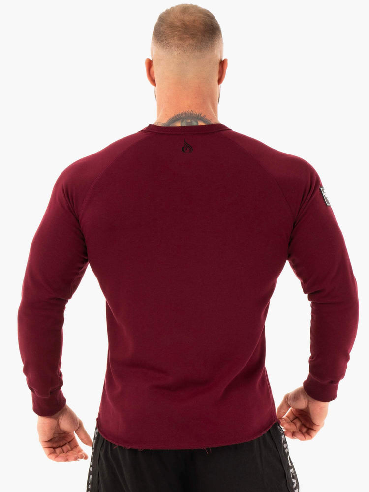 Chandails Ryderwear Athletic Crew Neck Bordeaux Homme | ZCH-91286962