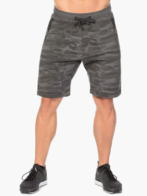 Shorts Ryderwear Camo Fleece Piste Noir Homme | XUT-21899735