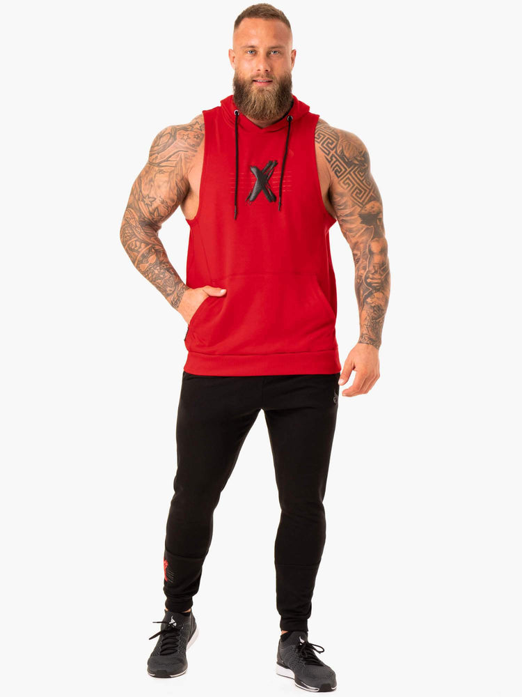 Sweat à Capuche Ryderwear Rwxkg Sans Manches Rouge Homme | DST-16272944