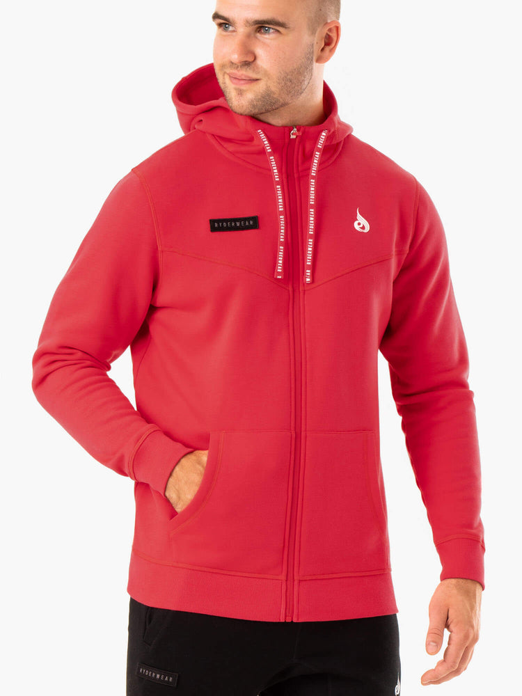 Sweat à Capuche Ryderwear Recharge Zip Up Rouge Homme | FJA-73443876