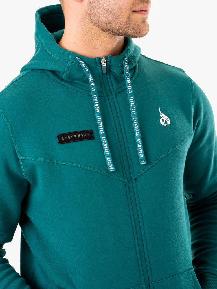 Sweat à Capuche Ryderwear Recharge Zip Up Turquoise Homme | PXN-90363240