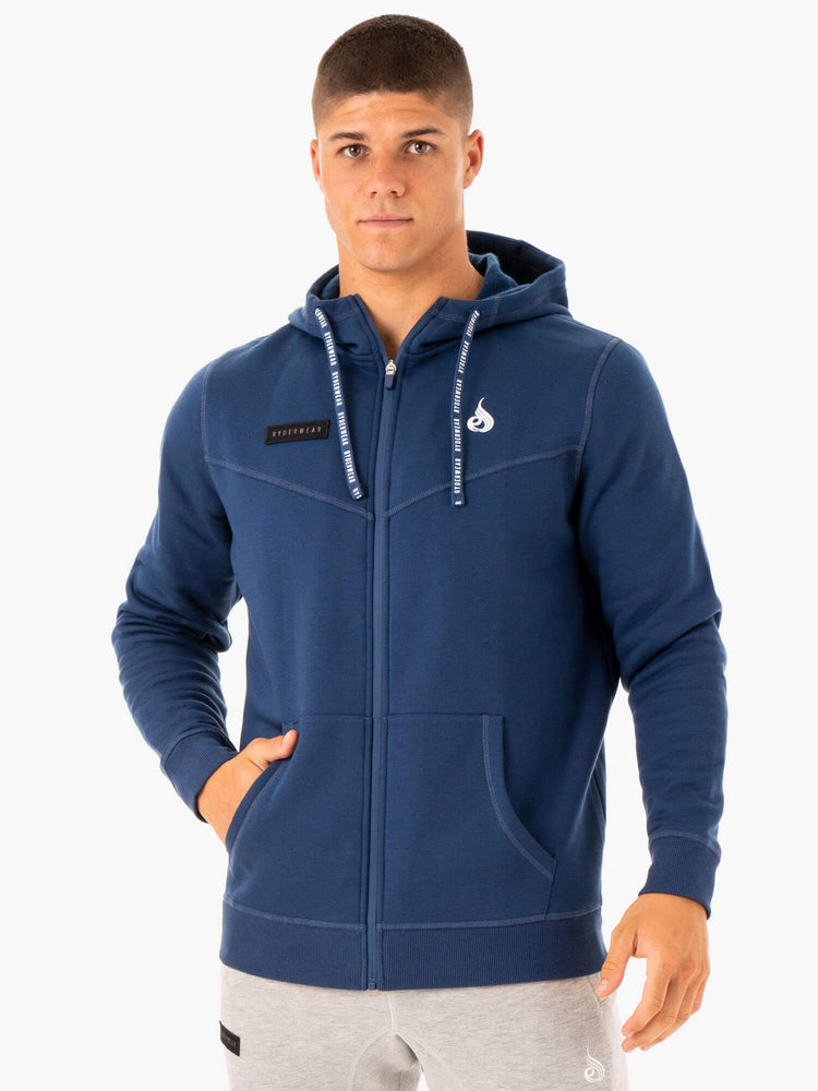 Sweat à Capuche Ryderwear Recharge Zip Up Bleu Homme | ASA-80472204