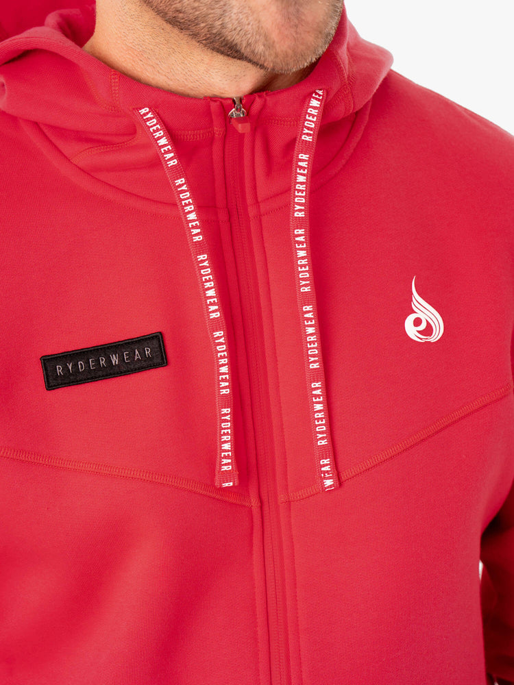 Sweat à Capuche Ryderwear Recharge Zip Up Rouge Homme | FJA-73443876