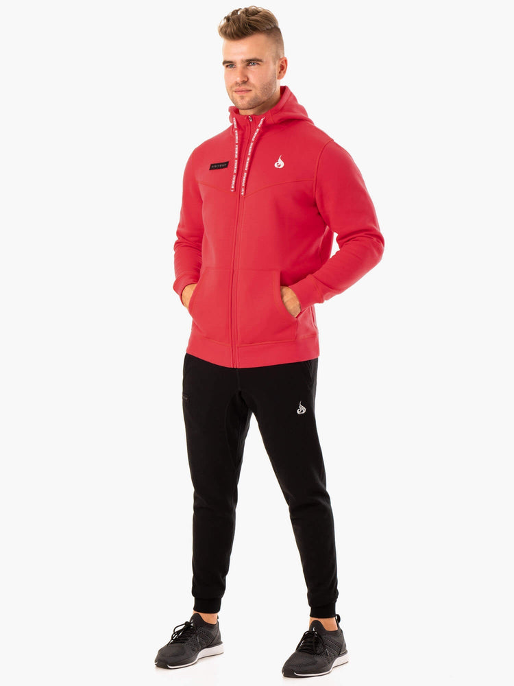 Sweat à Capuche Ryderwear Recharge Zip Up Rouge Homme | FJA-73443876