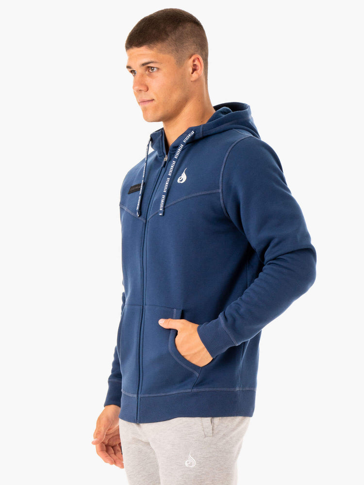 Sweat à Capuche Ryderwear Recharge Zip Up Bleu Homme | ASA-80472204