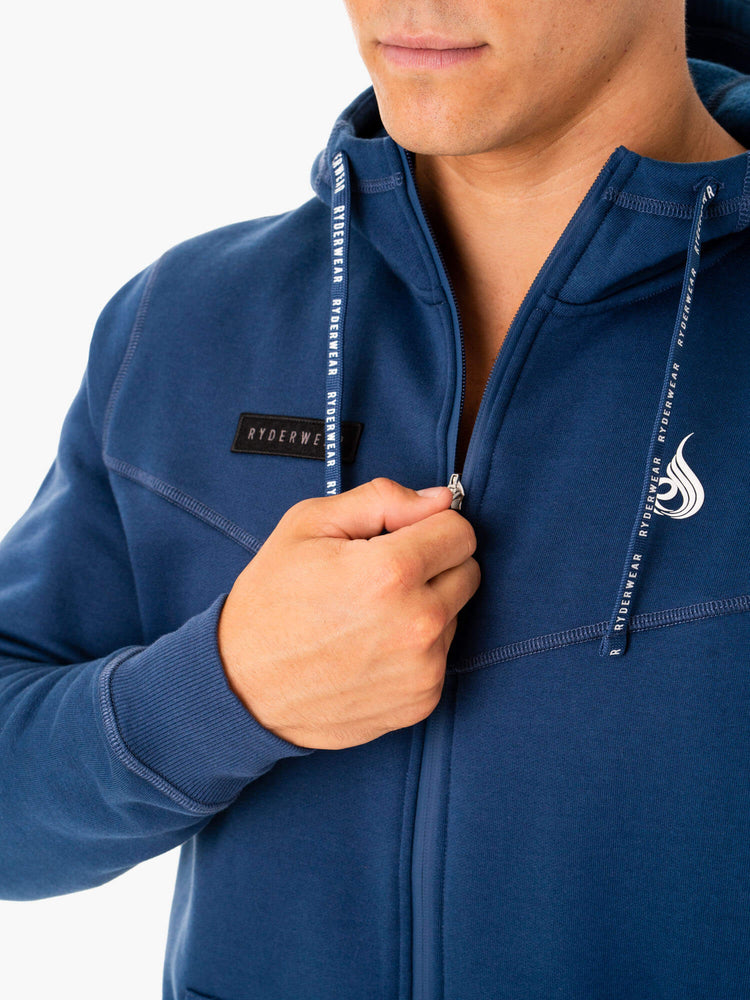 Sweat à Capuche Ryderwear Recharge Zip Up Bleu Homme | ASA-80472204