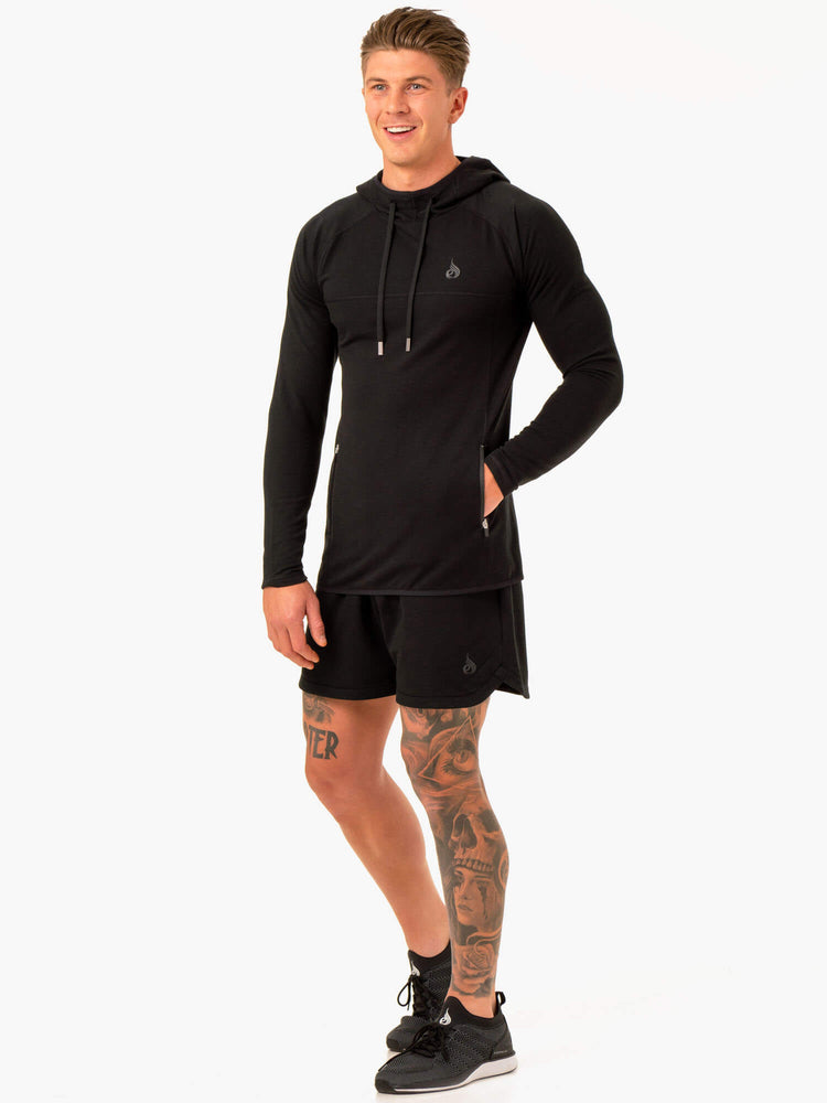 Sweat à Capuche Ryderwear Optimal Pullover Noir Homme | JOW-46998069