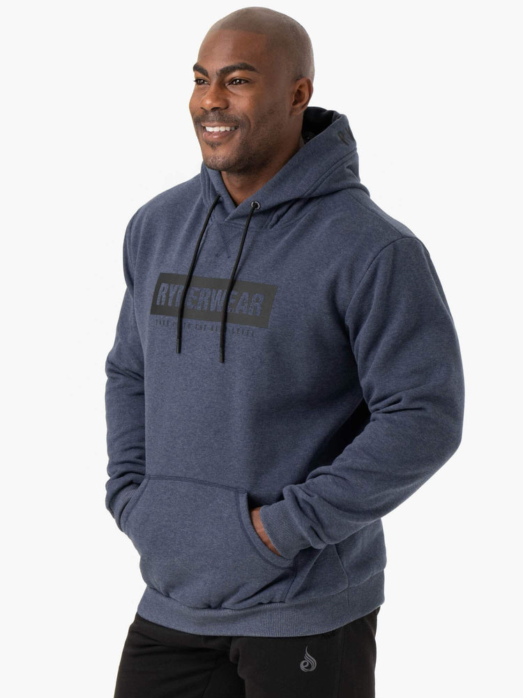 Sweat à Capuche Ryderwear Iron Pullover Bleu Marine Homme | TVE-09467695