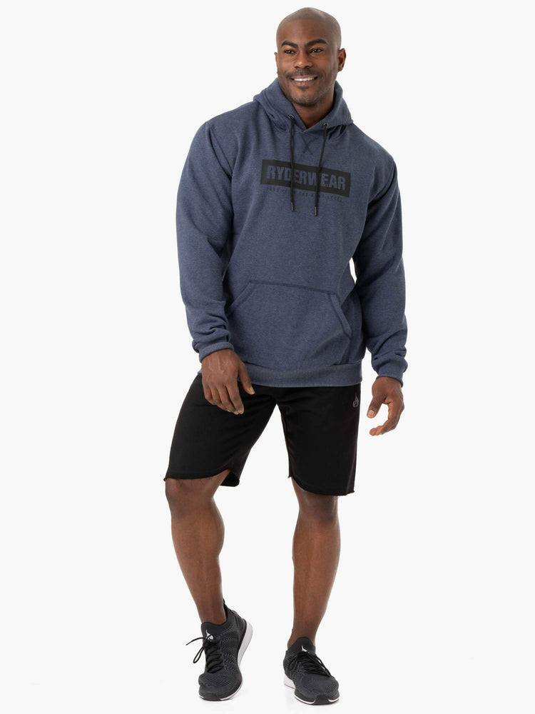 Sweat à Capuche Ryderwear Iron Pullover Bleu Marine Homme | TVE-09467695