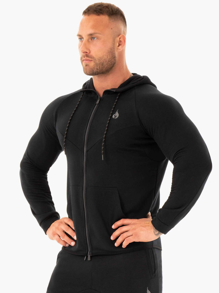 Sweat à Capuche Ryderwear Athletic Zip Up Noir Homme | ENH-66979356