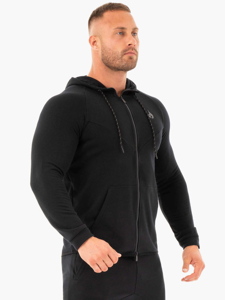 Sweat à Capuche Ryderwear Athletic Zip Up Noir Homme | ENH-66979356