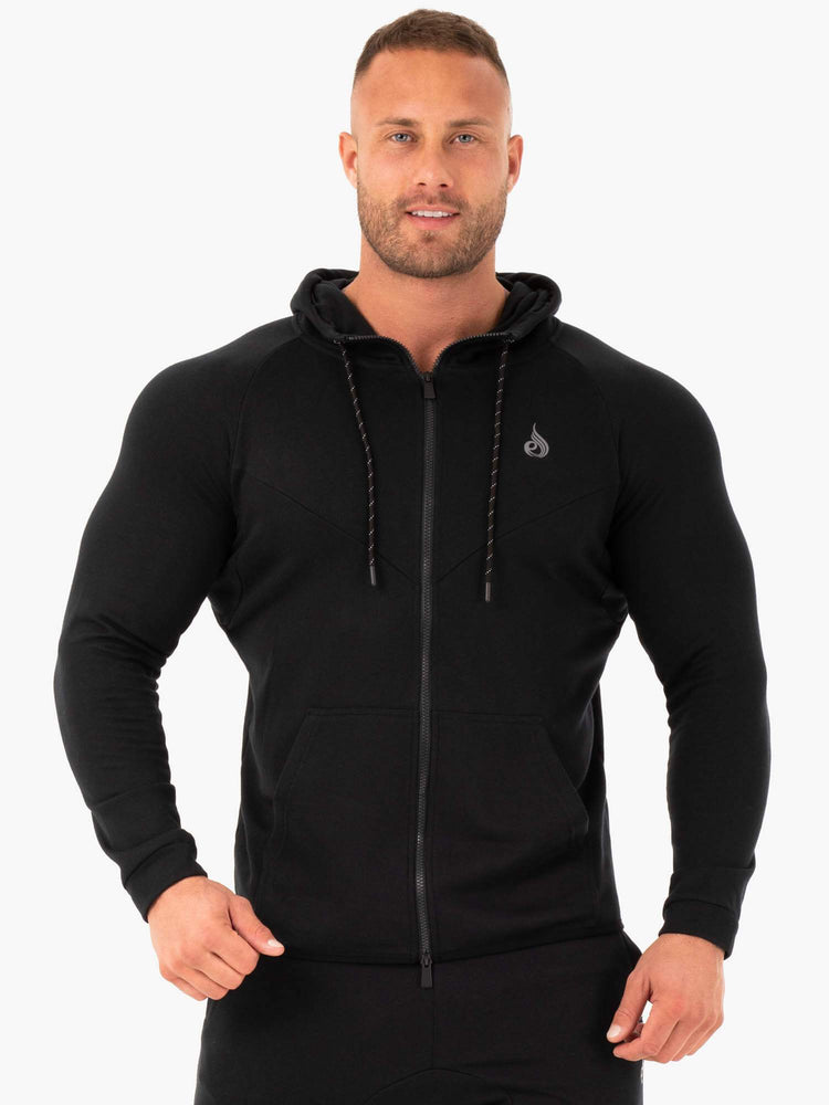 Sweat à Capuche Ryderwear Athletic Zip Up Noir Homme | ENH-66979356