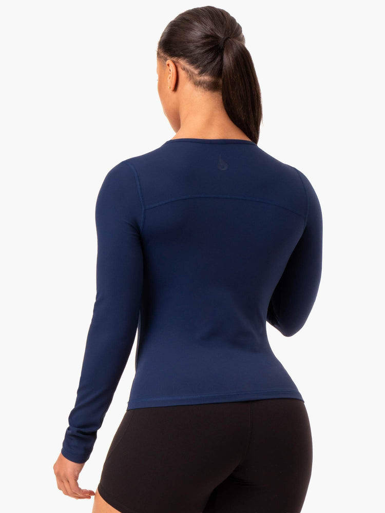 Hauts Ryderwear Nkd Align Long Sleeve Course Bleu Marine Femme | DEA-30064379